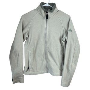 Nike ACG Therma Fit‎ Thermal Layer Fleece Jacket Womens M Beige Full Zip Pockets